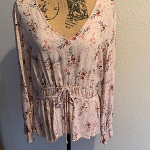 Maurices Pink Floral Button-Down Blouse